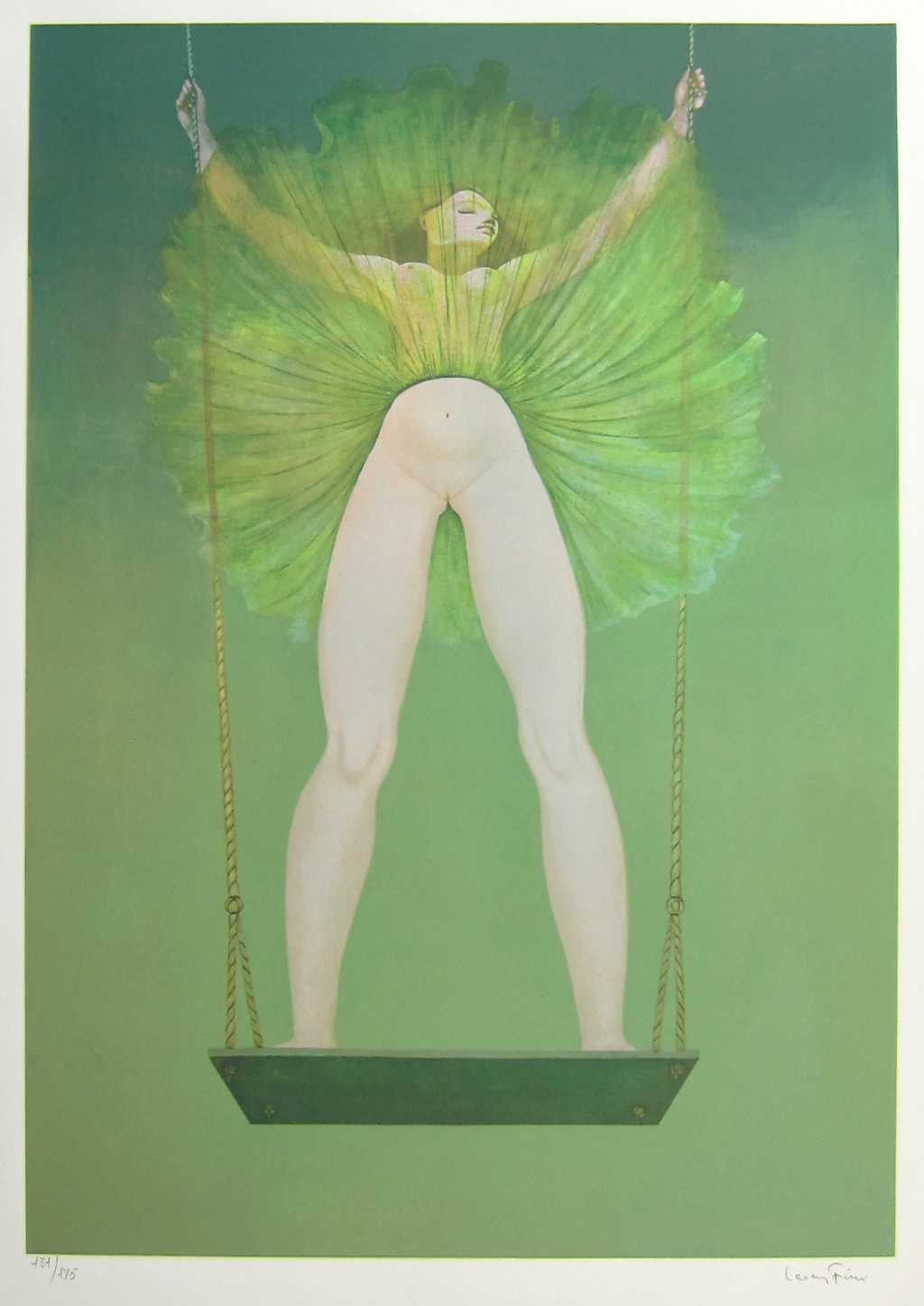 Leonor Fini - L'Escarpolette (The Swing) - 1976 color serigraph