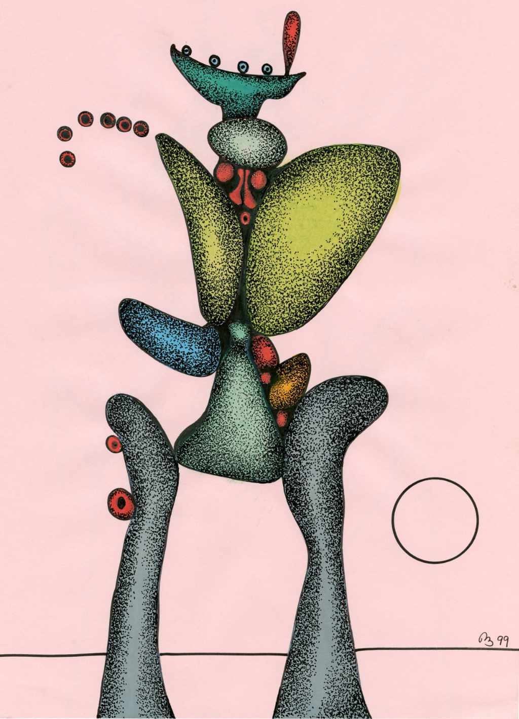 Desmond Morris - Untitled - 1999 watercolor and ink on paper