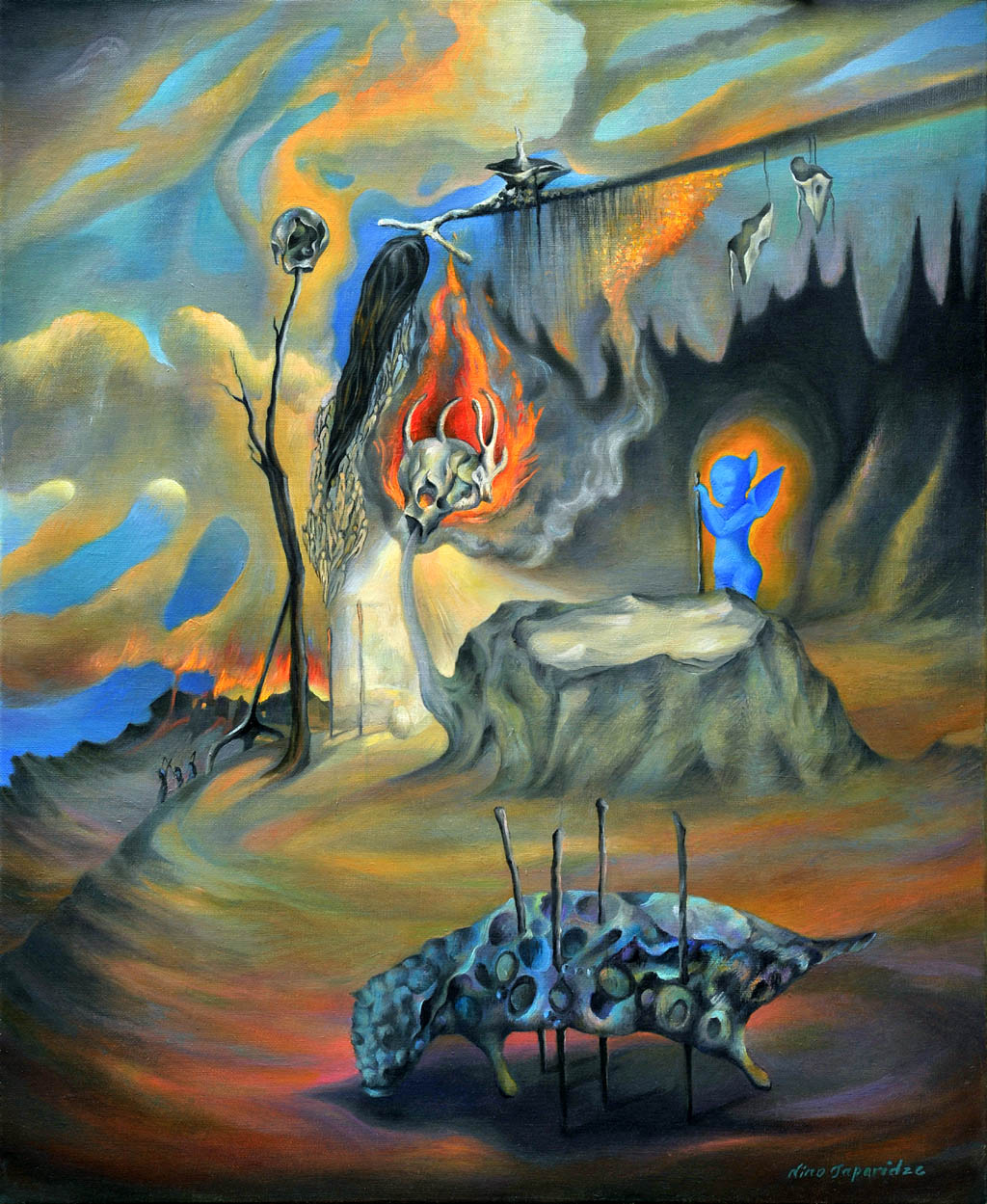 Nino Japaridze - Le ciel renvers (The Fallen Sky) - 2024 oil on canvas